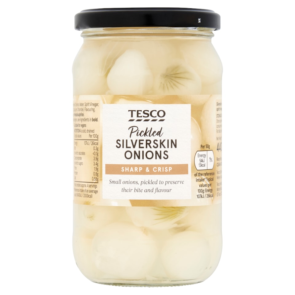 Tesco Pickled Silverskin Onions 440G