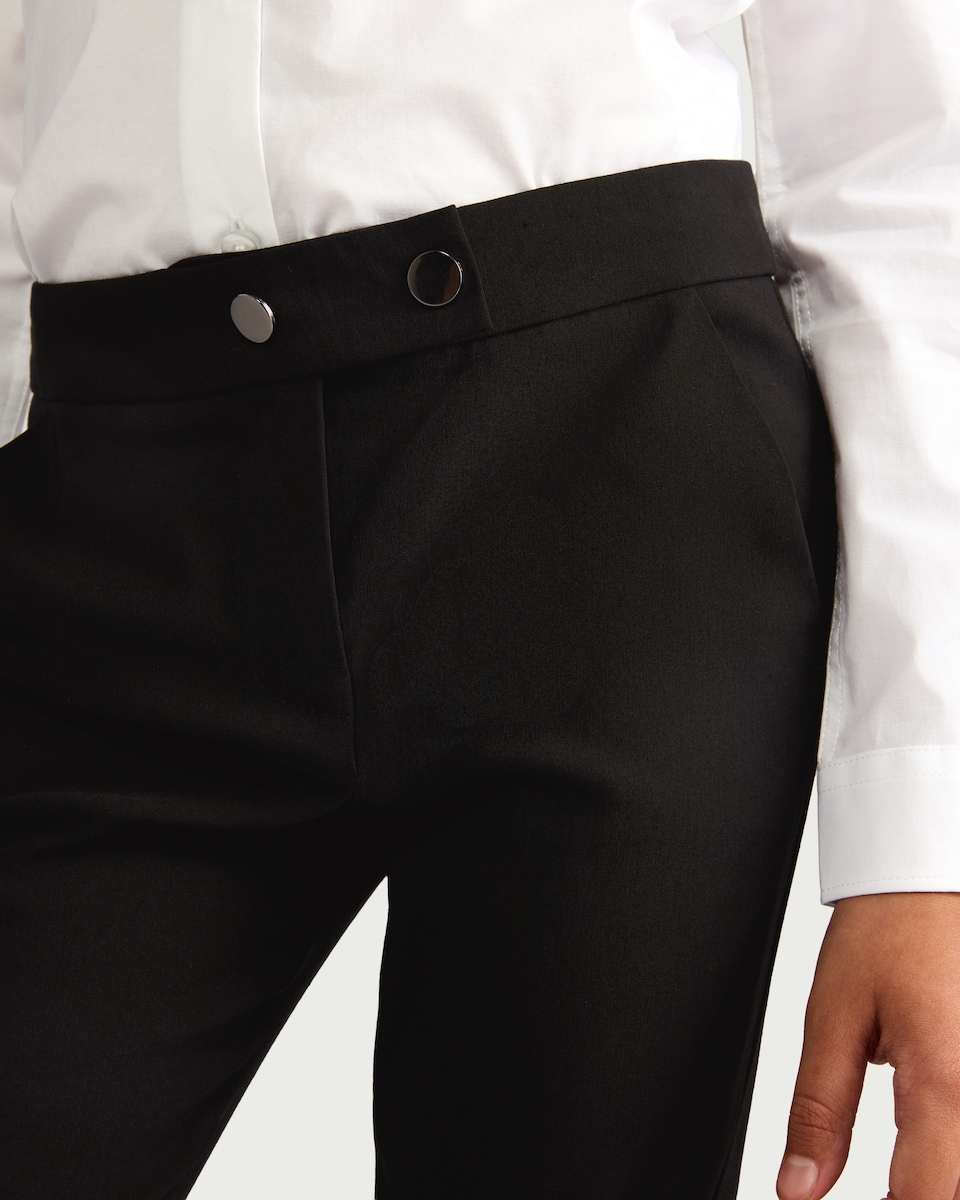 image 1 of F&F Girls School Skinny Fit Trousers in Black