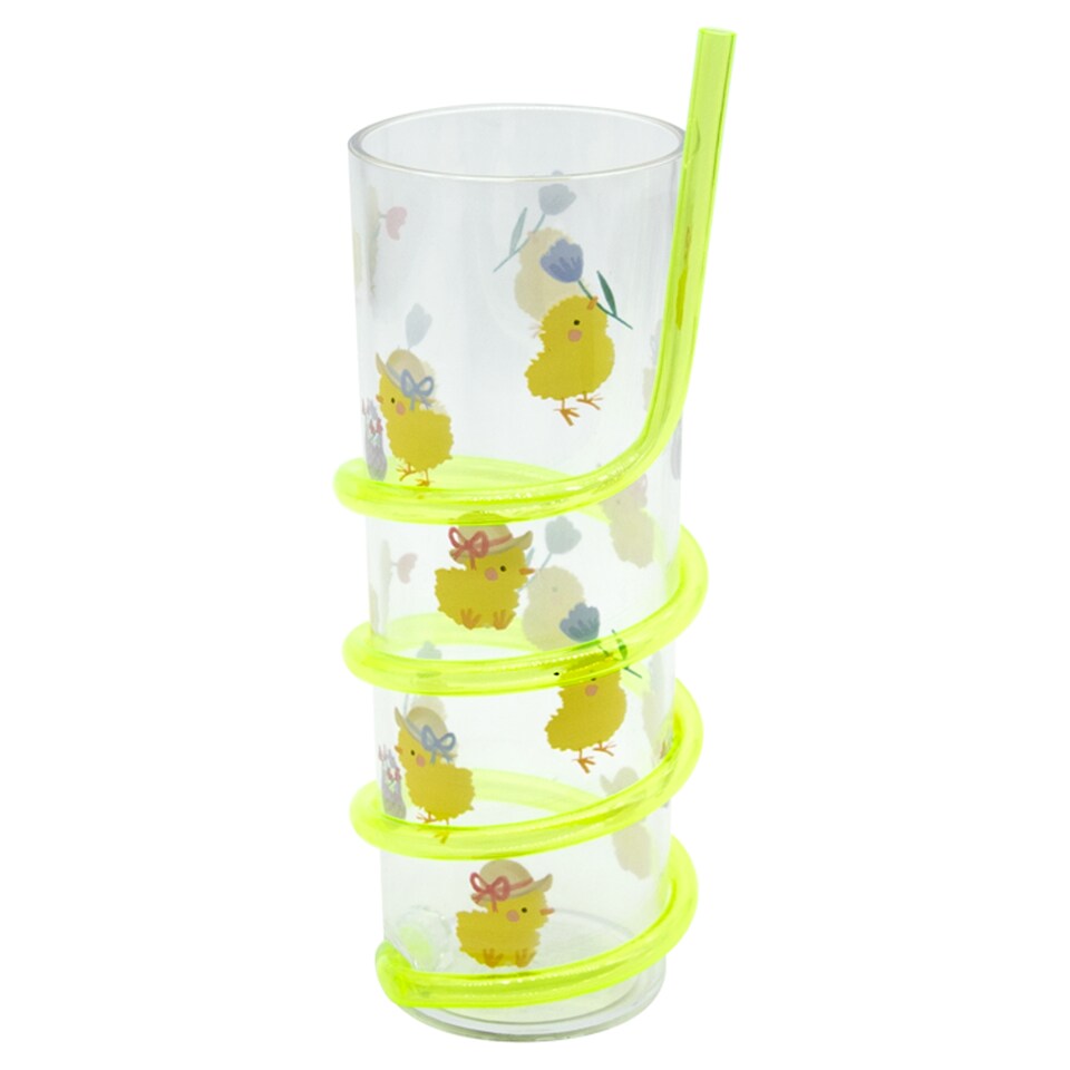Tesco Easter Chick Swirly Straw Cup