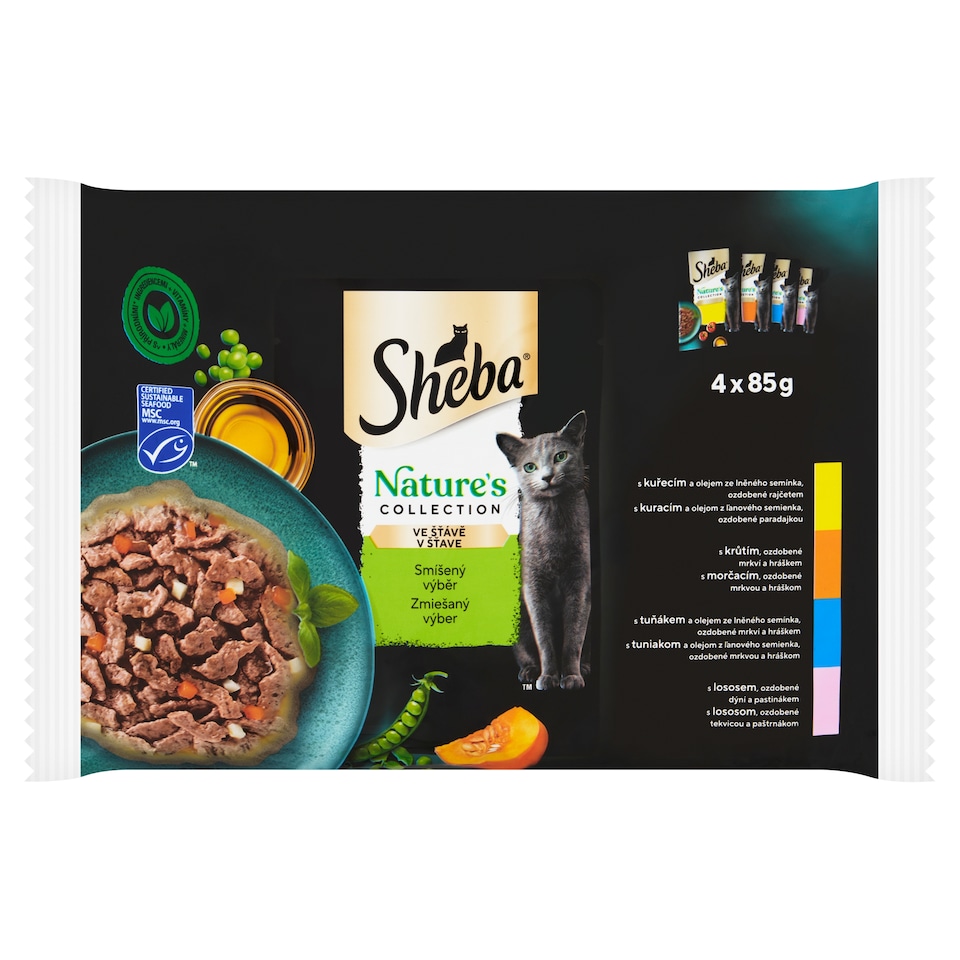 Sheba Nature's Collection smíšený výběr ve šťávě 4 x 85g (340g)