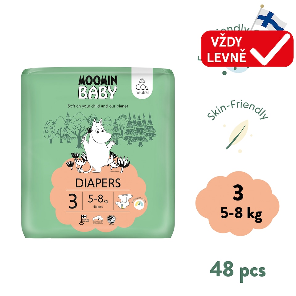 Moomin Baby Diapers 3 5-8 kg 48 pcs