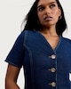 image 2 of F&F Denim Button Up Mini Dress in Navy