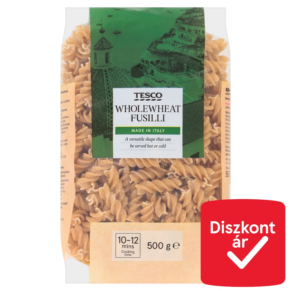 Tesco Fusilli teljes kiőrlésű durum száraztészta 500 g