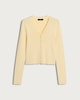 image 4 of F&F Ribbed Scalloped Edge Button Up Cardigan in Yellow