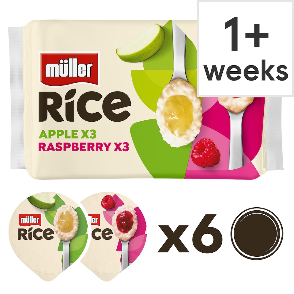 image 1 of Muller Rice Low Fat Dessert - Apple & Raspberry 6 x 170g