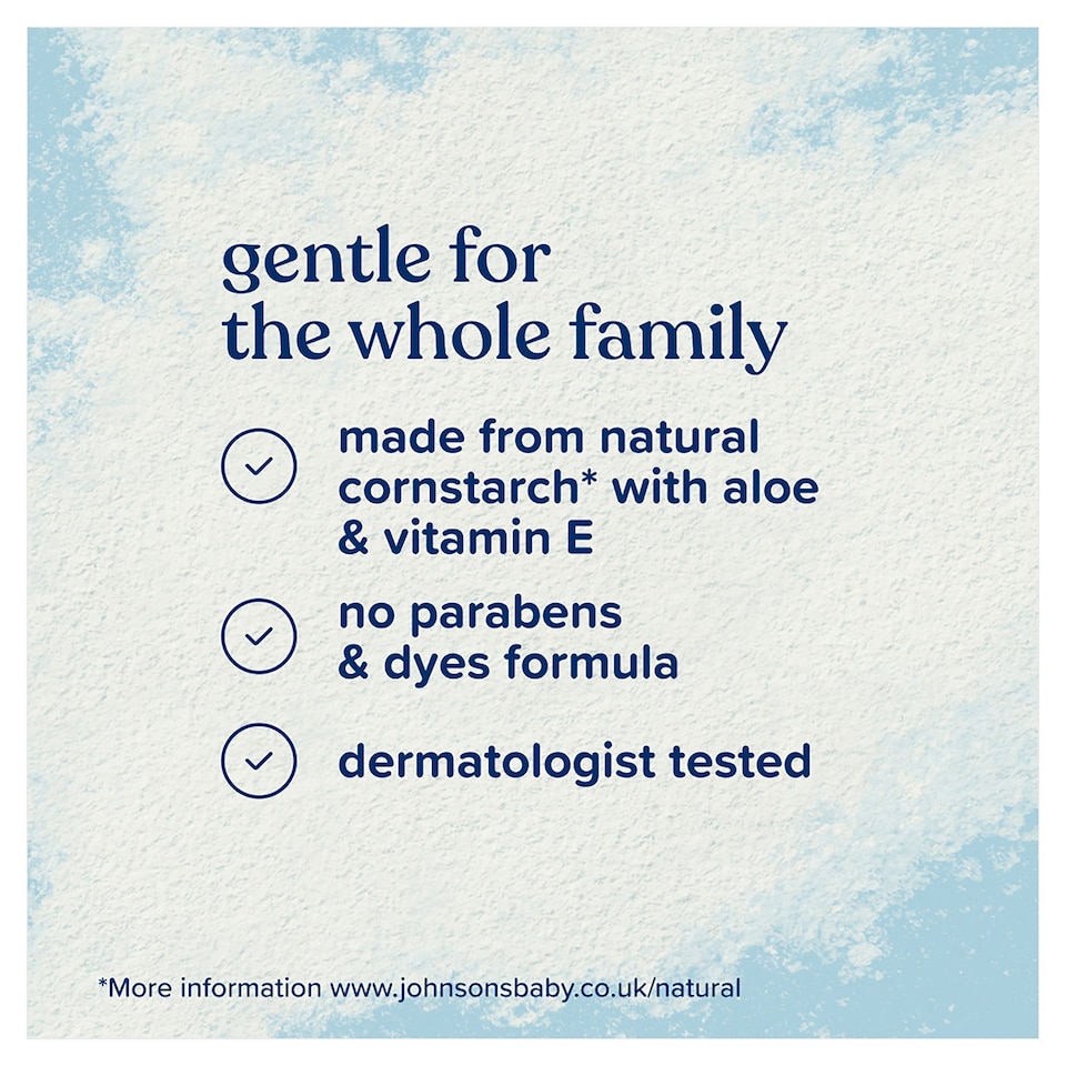 image 1 of Johnson's Baby Powder Natural Cornstarch with Aloe and Vitamin E 200g