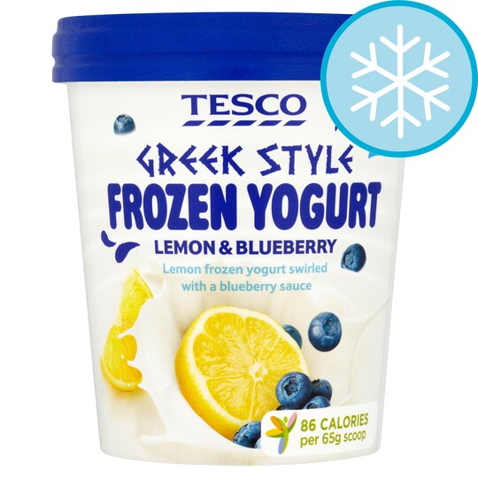 Tesco Lemon And Blueberry Greek Frozen Yoghurt 500Ml Tesco Groceries