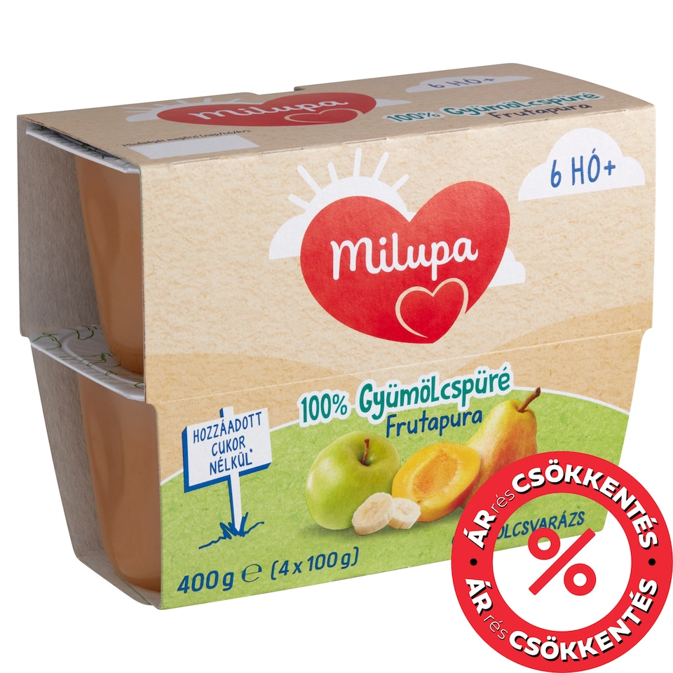 Milupa Frutapura 100% Fruit Puree 6 Months+ 4 x 100 g (400 g)