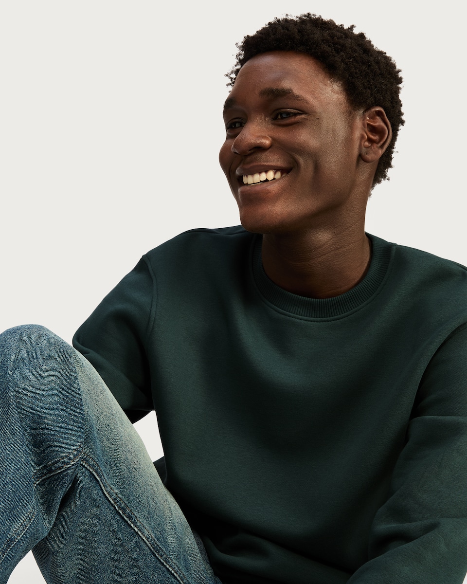 image 1 of F&F Cotton Rich Regular Fit Crew Neck Sweatshirt in Green