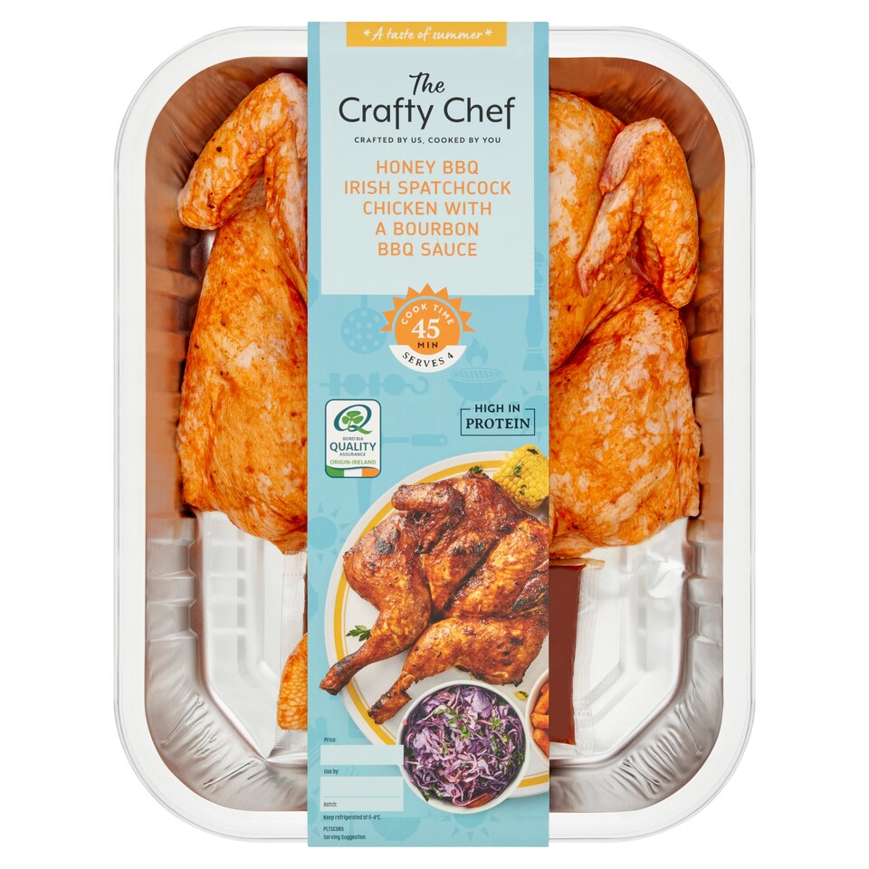 The Crafty Chef Honey BBQ Irish Spatchcock Chicken with a Bourbon BBQ Sauce 1.2kg