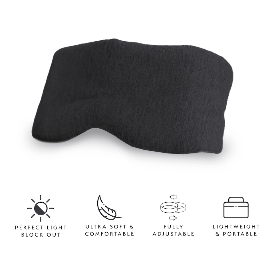 image 1 of Snoozzy Organic Cotton Sleep Eye Mask Wrap in Dark Grey