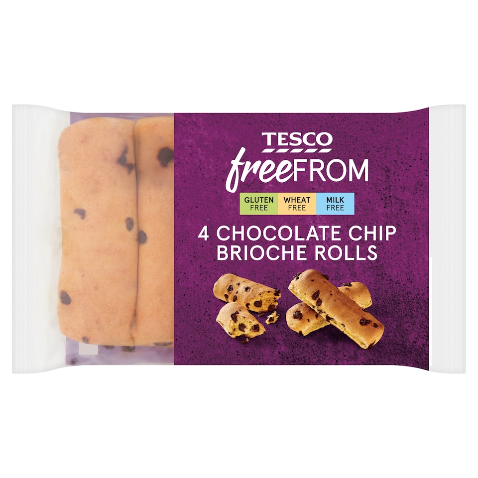 Tesco Free From Chocolate Chip Brioche Rolls 4 Pack