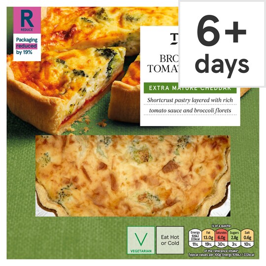 Tesco Broccoli & Tomato Quiche 400G Tesco Groceries