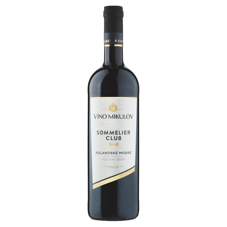 Víno Mikulov Sommelier Club Rulandské modré víno s přívlastkem pozdní sběr suché červené 0,75l