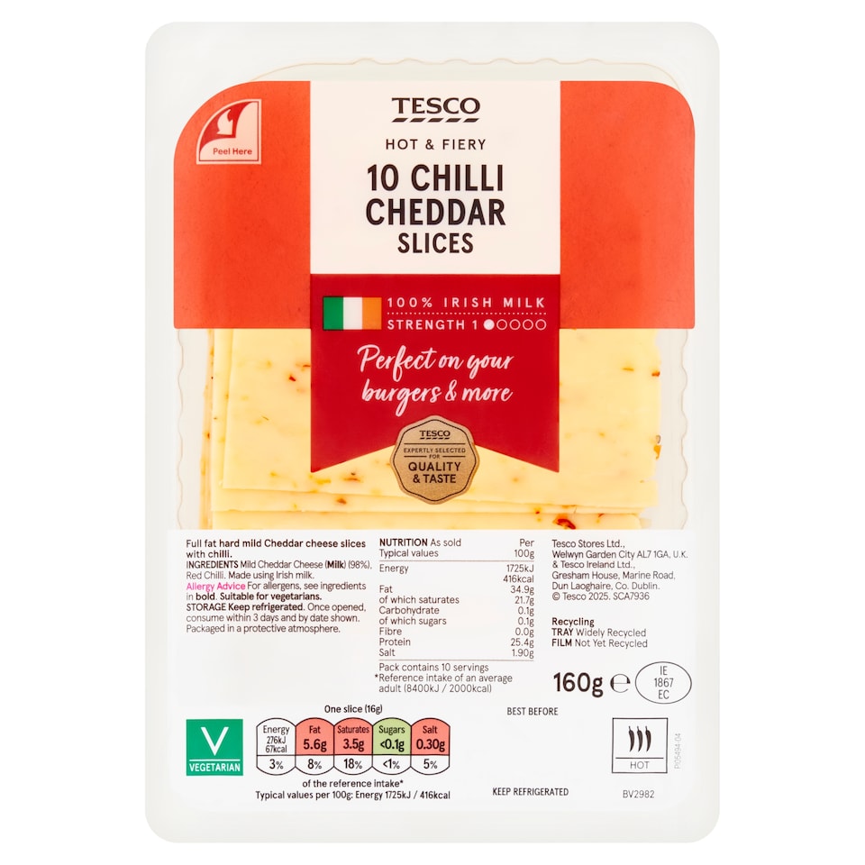 Tesco 10 Chilli Cheddar Slices 160g