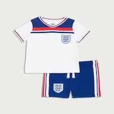 England Pure Cotton T-shirt & Shorts Set in White