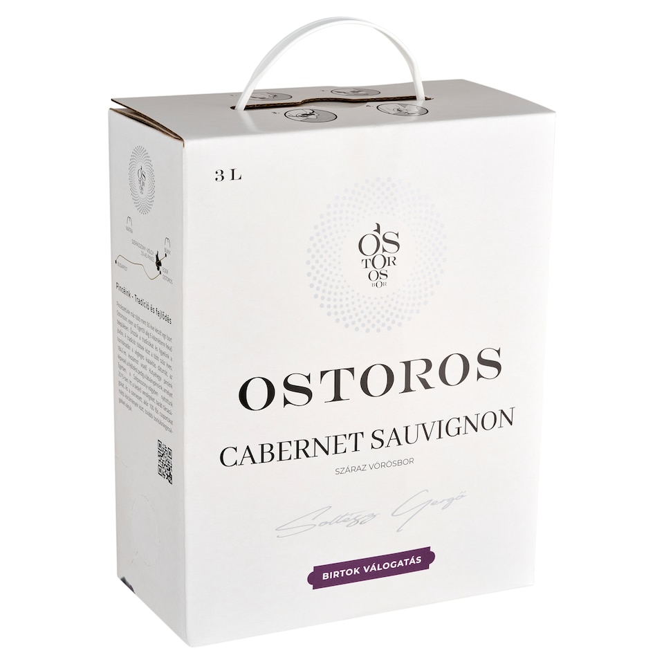 Ostorosbor Bag-In-Box Felső-Magyarországi Cabernet Sauvignon száraz vörösbor 13% 3 l  1. kép