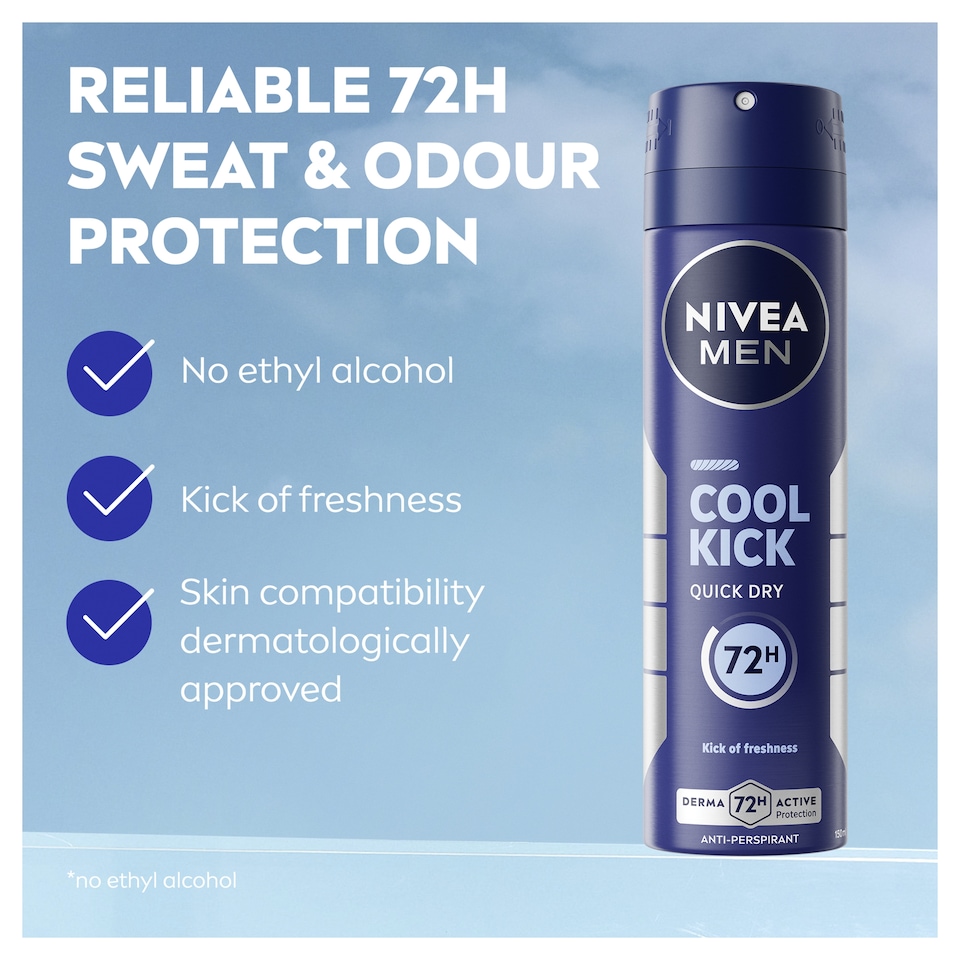 image 1 of NIVEA MEN Cool Kick Anti-Perspirant Deodorant Spray 150ml