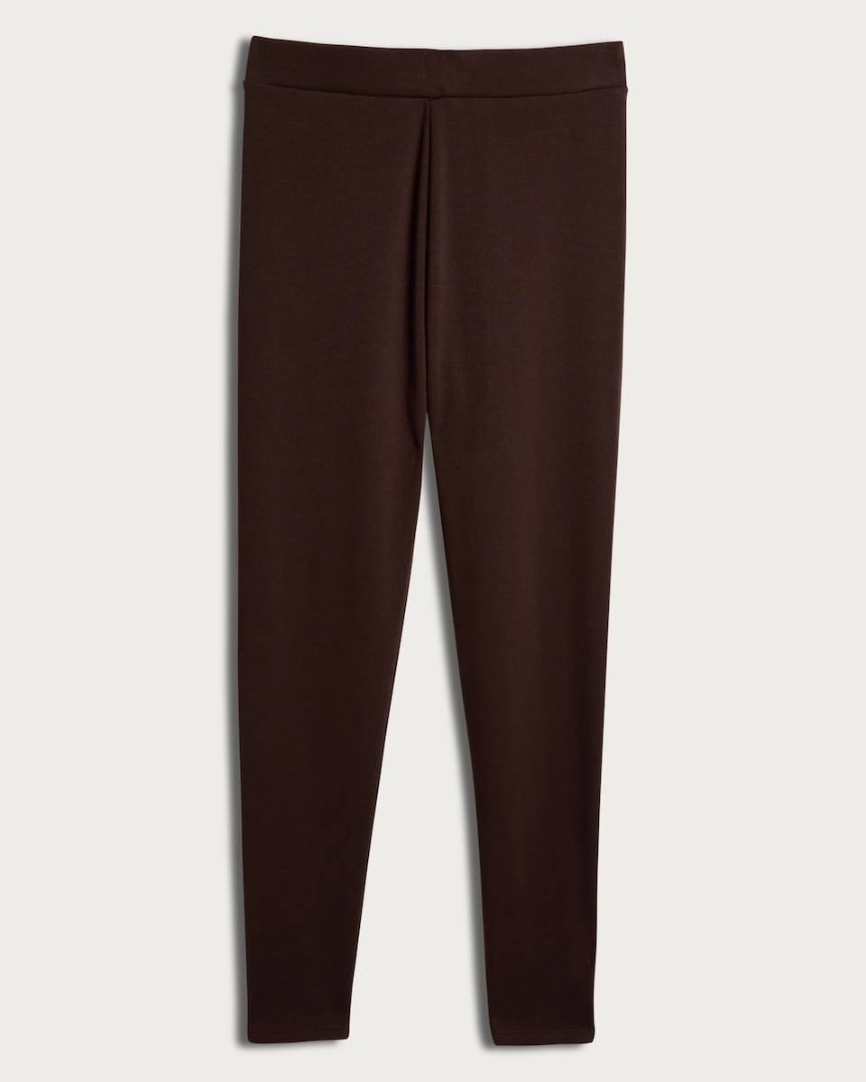 image 1 of F&F Medium Warmth Faux Fur Lined Leggings in Brown