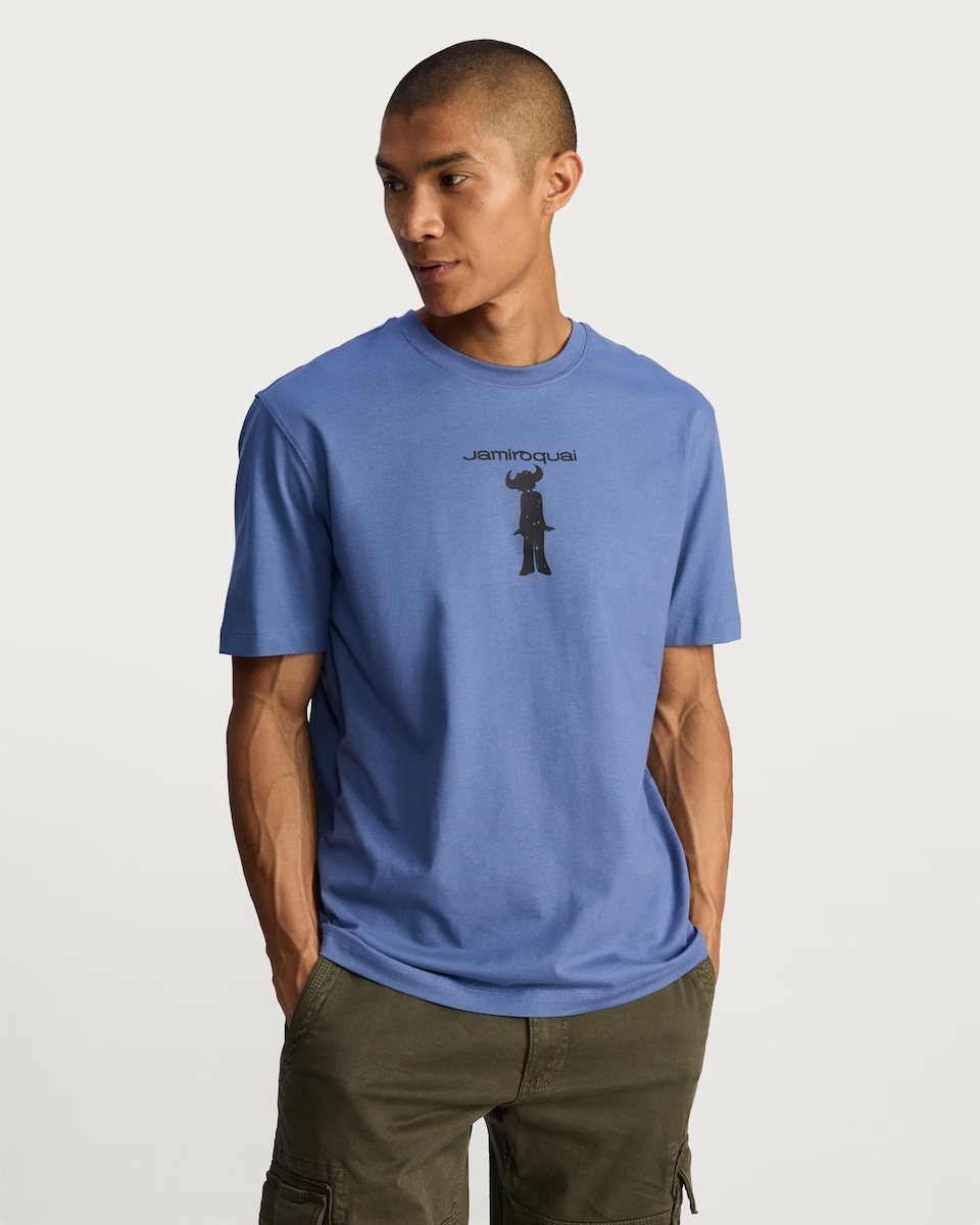 image 1 of Jamiroquai Space Cowboy Print T-Shirt in Blue