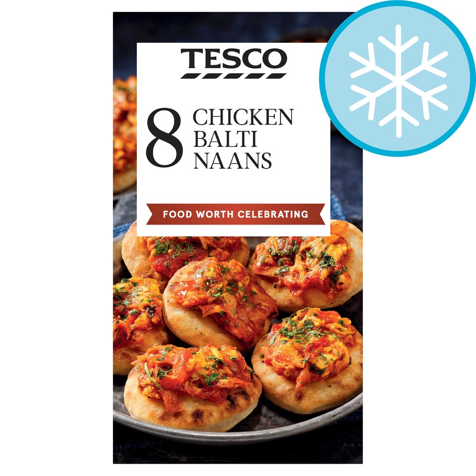 Tesco Chicken Balti Naans 8 Pack 128g