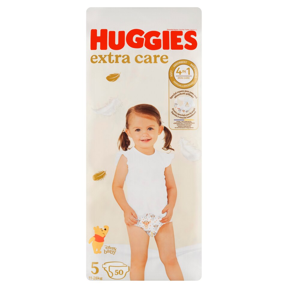 Obrázek 1 pro produkt Huggies Extra Care plenky velikost 5 pro děti 11-25kg 50 ks