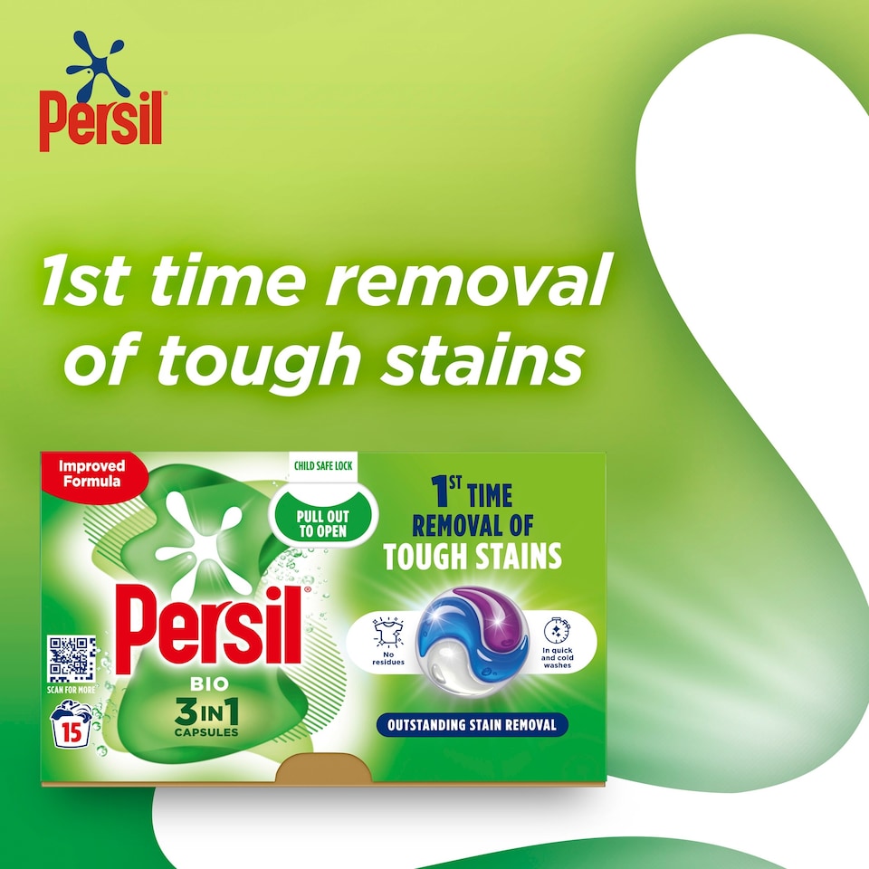 image 1 of Persil Bio 3 In1 Laundry Washing Capsules 15 Washes 316.5G