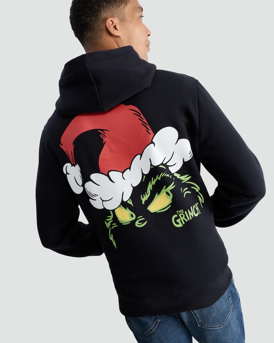 image 1 of The Grinch Slogan Hoodie in Black