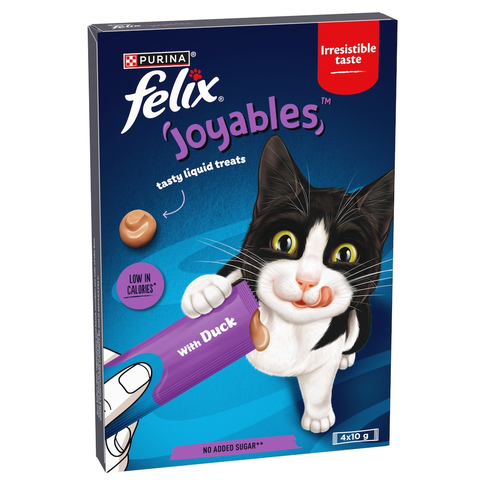 image 1 of Felix Joyables Duck Liquid Cat Treat 4x10g