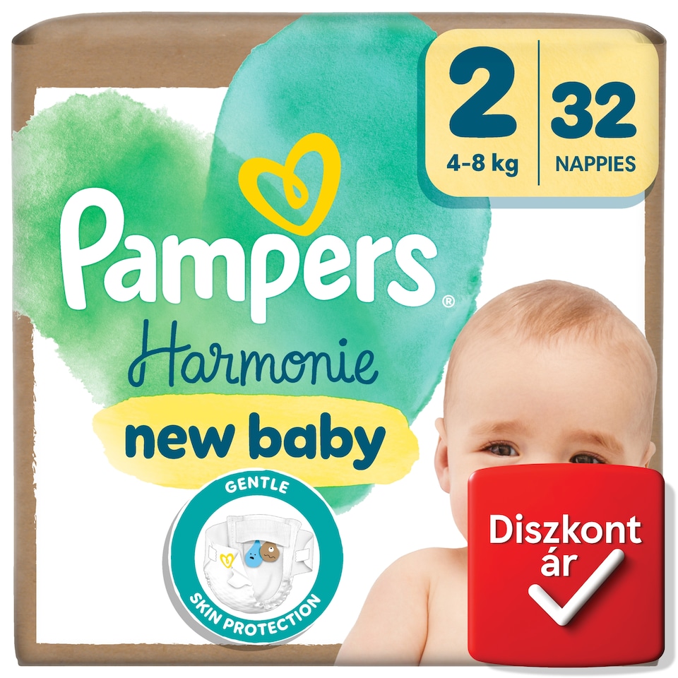 Pampers Harmonie Pelenka, Méret: 2, 32 Pelenka, 4kg-8kg  1. kép