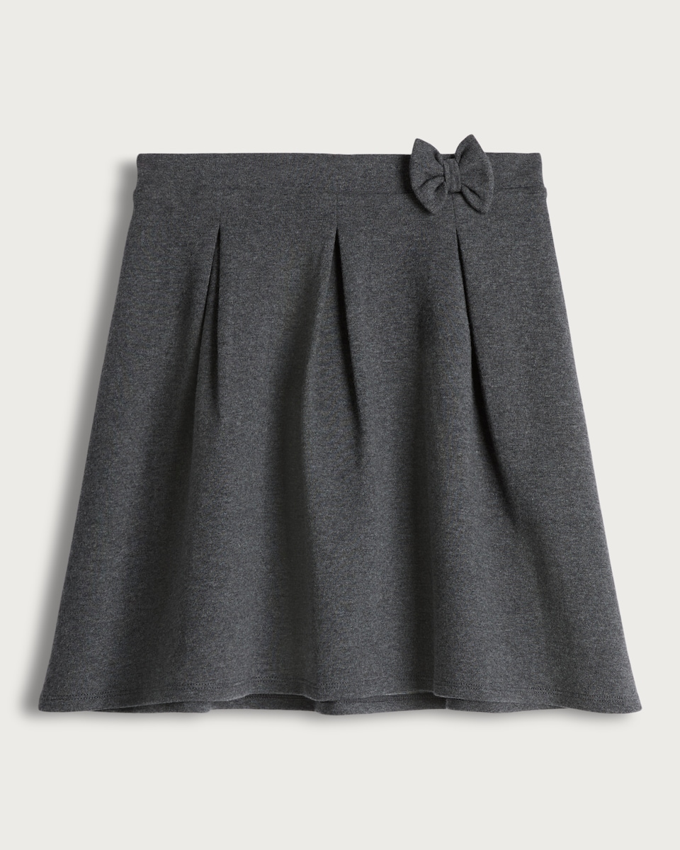 F&F School Girls Bow Detail Pleated Skirt in Grey