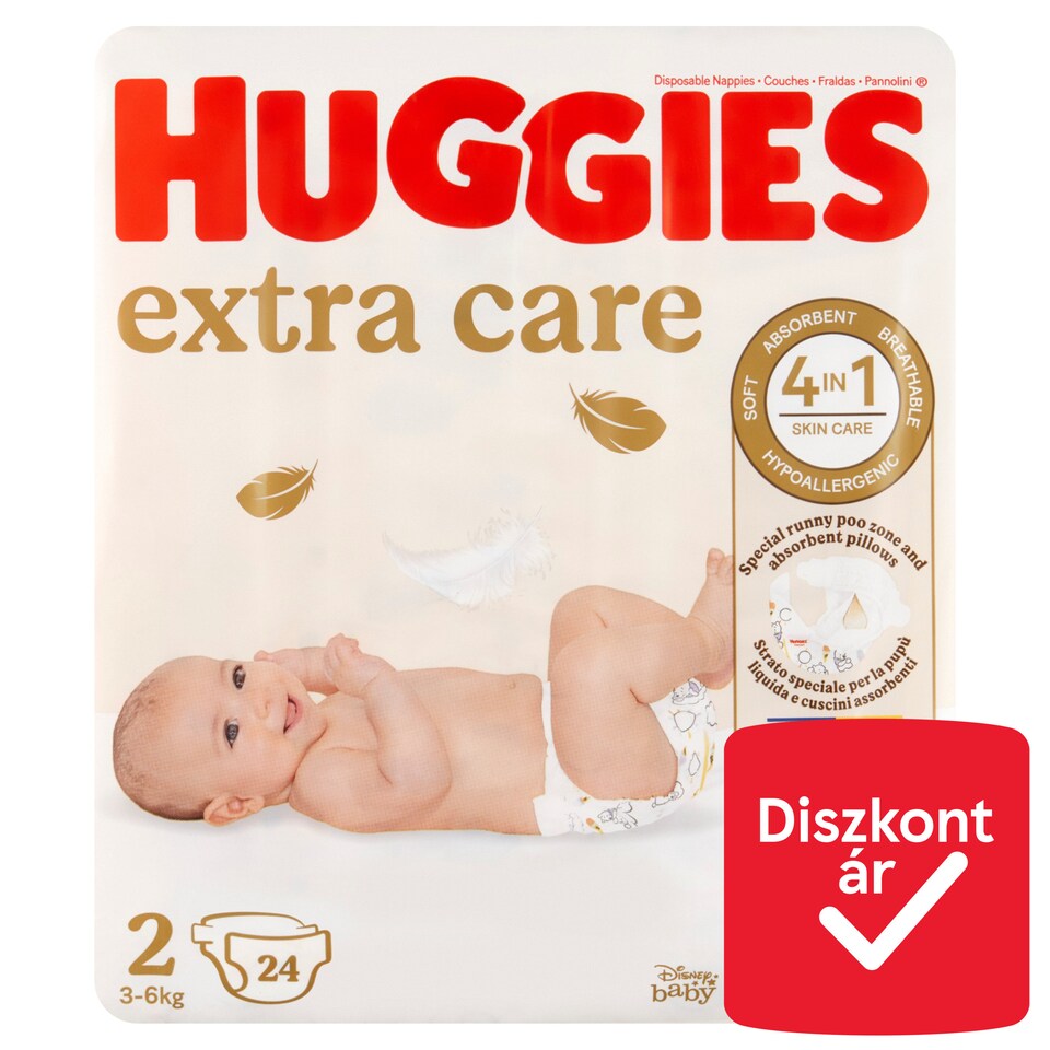 Huggies Extra Care 2, 3-6 kg, nadrágpelenka 24 db  1. kép