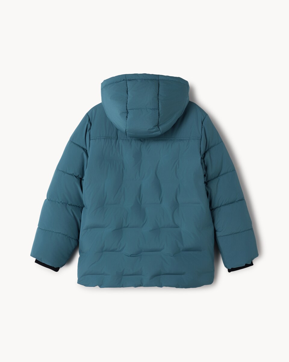 image 1 of F&F Boys Hooded Puffer Coat in Teal