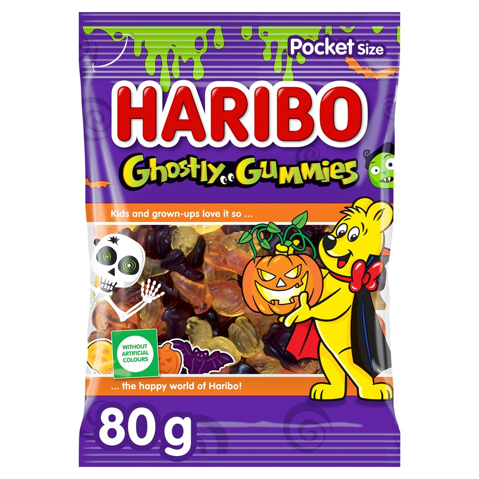Haribo Ghostly Gummies želé s ovocnými príchuťami 80 g
