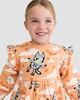 image 2 of Bluey Skeleton Print Cotton Rich Sweater Dress in Orange