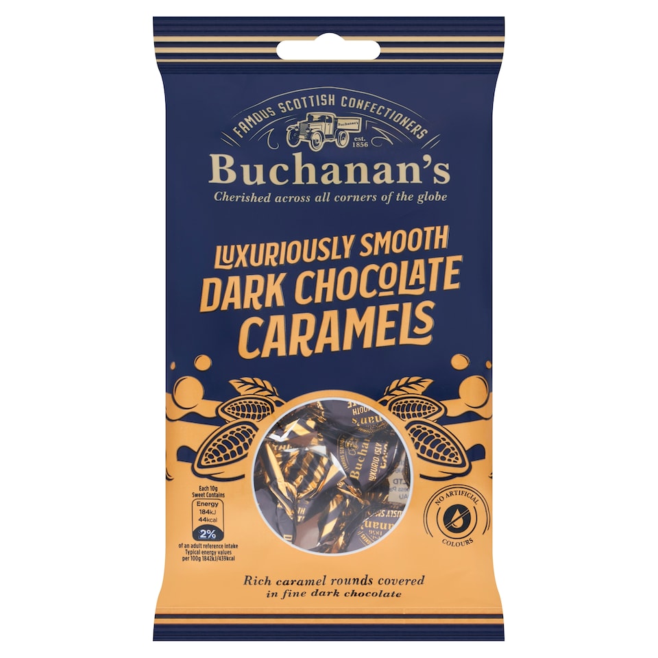 Buchanan's Smooth Dark Chocolate Caramels 110G