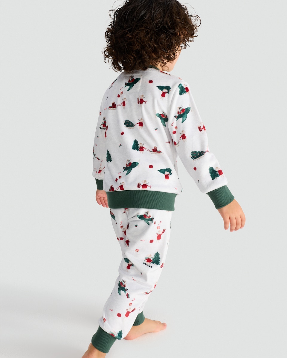 image 1 of F&F Boys Festive Mouse Print Pyjamas in Multi