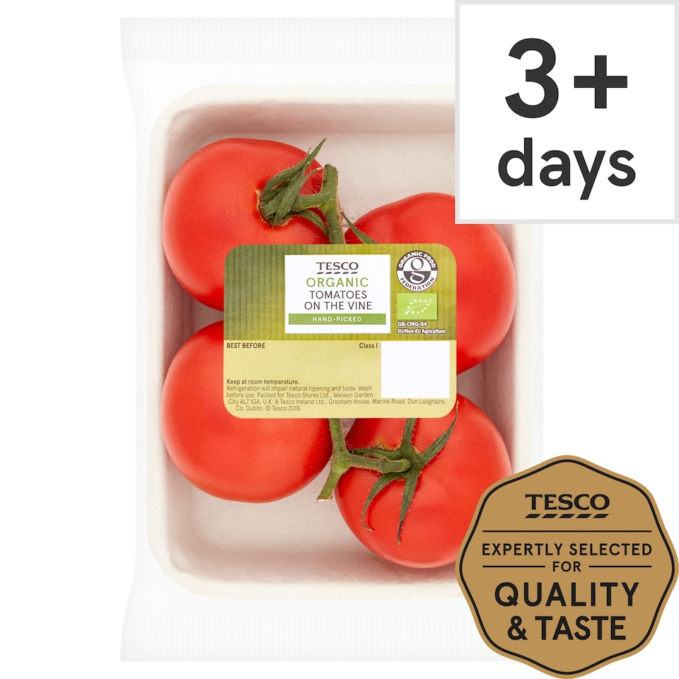 image 1 of Tesco Organic Tomatoes On The Vine 400g