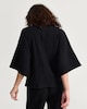 image 3 of F&F Cotton Rich Crinkle Textured Cape Co-ord Top in Black
