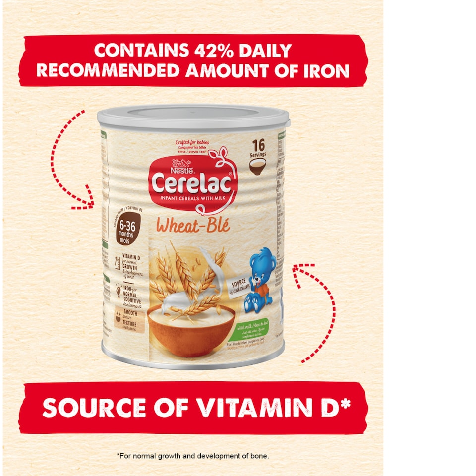 image 1 of Cerelac Infant Cereals With Milk Wheat 6+ Months 400g