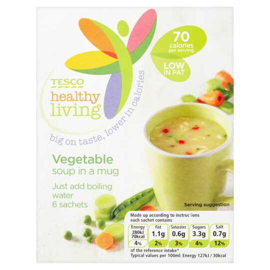 Tesco Healthy Living Vegetable Soup In Mug 6 Pack 108G Tesco Groceries