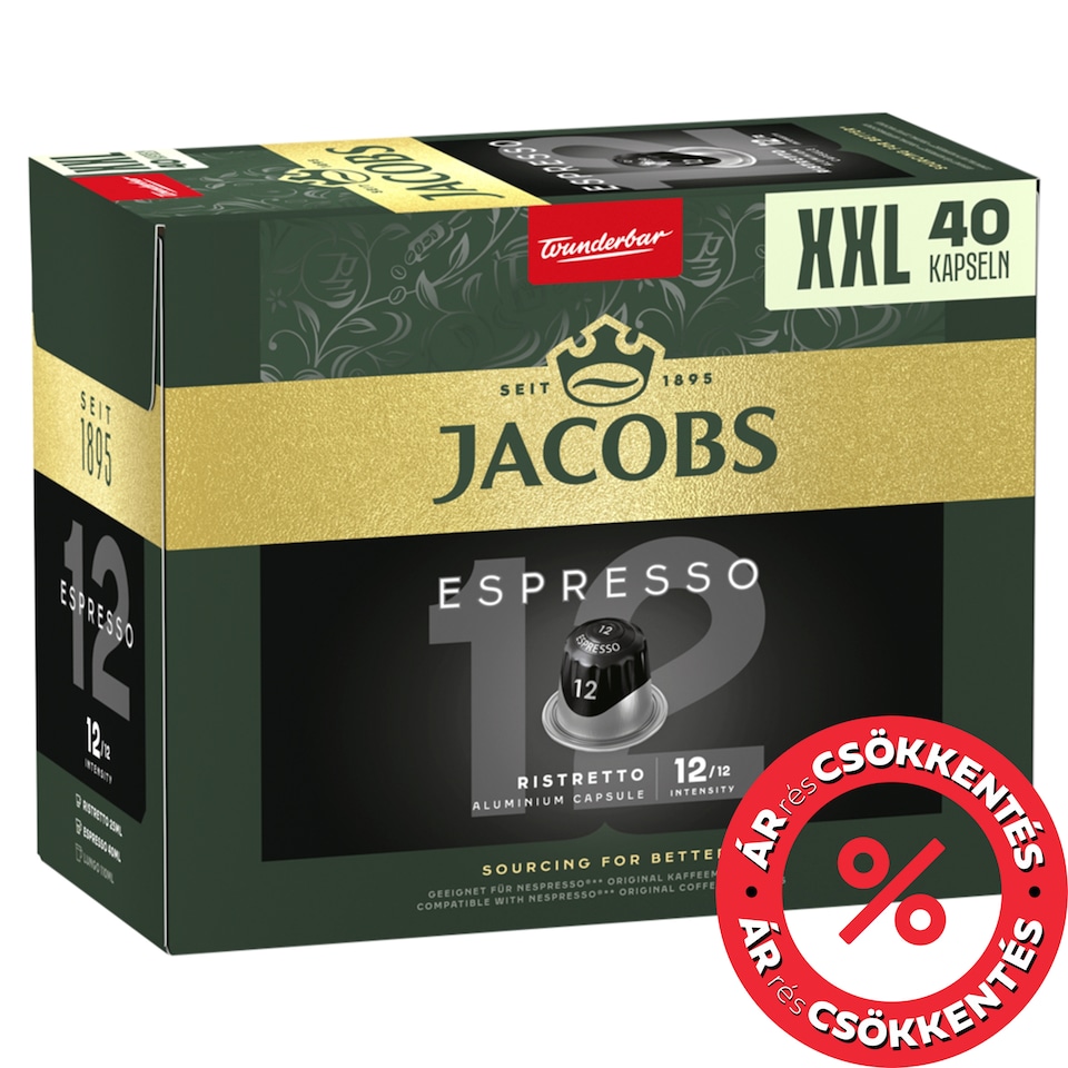 Jacobs Espresso Ristretto Ground-Roasted Coffee in Capsule 40 pcs 208 g