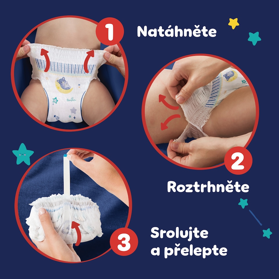 image 1 of Plenkové Kalhotky Pampers Pants Night Velikost 6, 19 Kusů, 13kg+