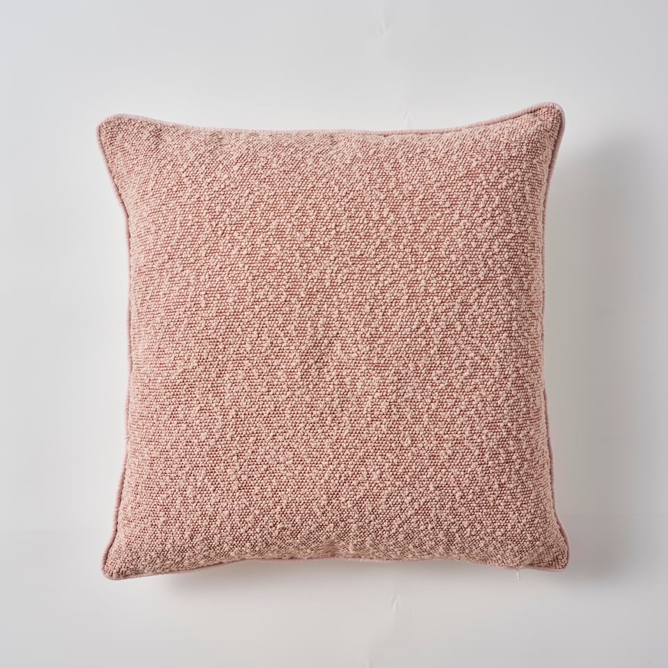 F&F Home Pink Boucle Piped Cushion 45x45cm