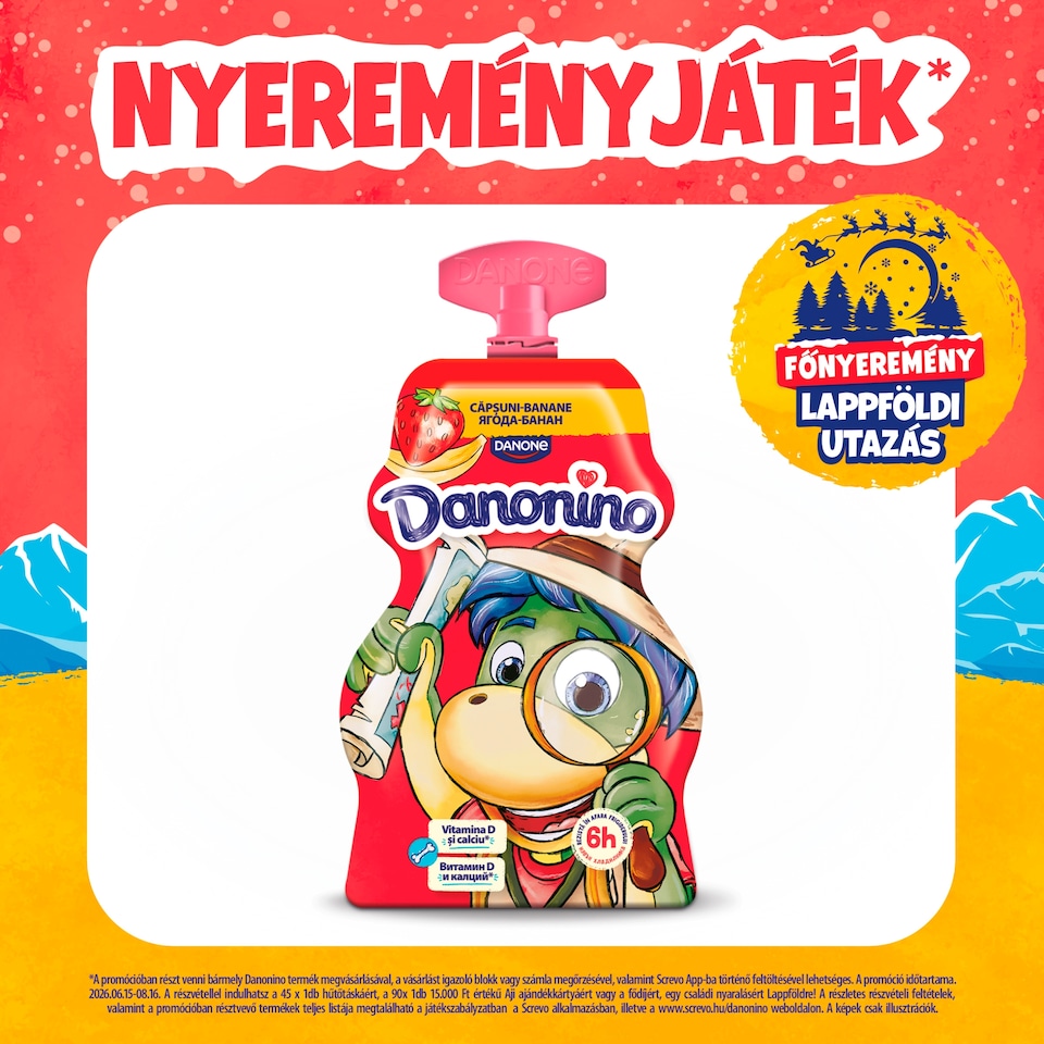 Danone Danonino élőflórás eper-banánízű joghurt hozzáadott kalciummal és D-vitaminnal 70 g
