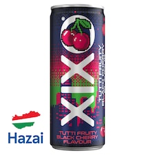 XIXO Tutti Fruity fekete cseresznye- és tuttifruttiízű, szénsavas üdítőital 250 ml