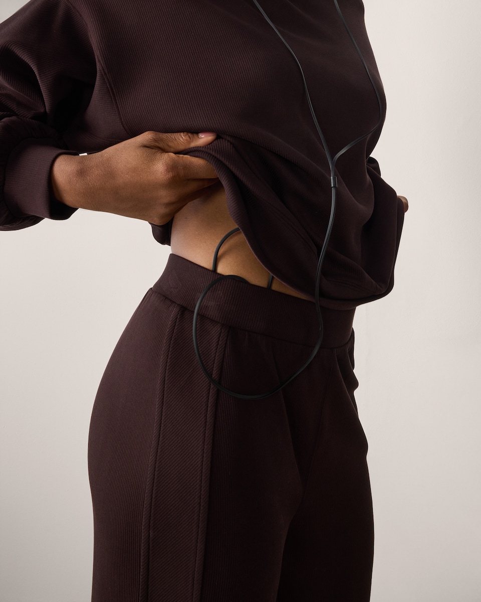 image 1 of F&F Active AFTERCLASS Wide Leg Joggers in Chocolate