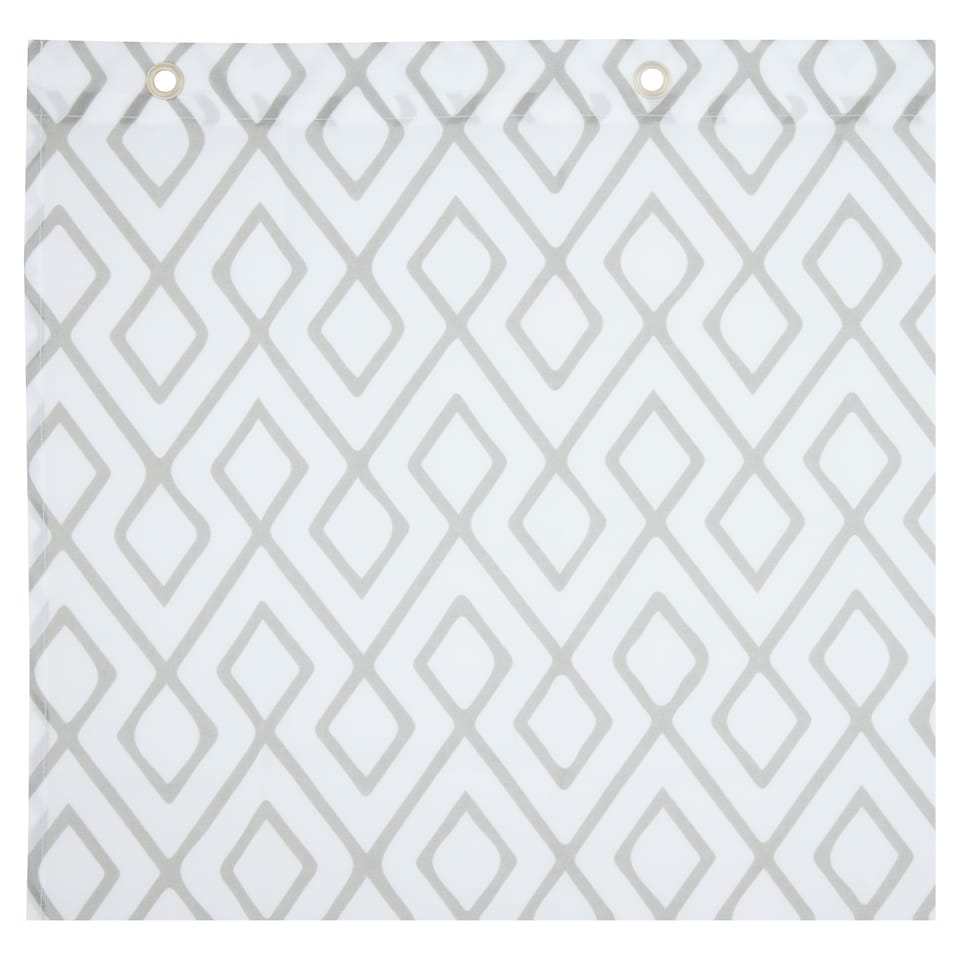 image 1 of F&F Home Grey Geo Shower Curtain