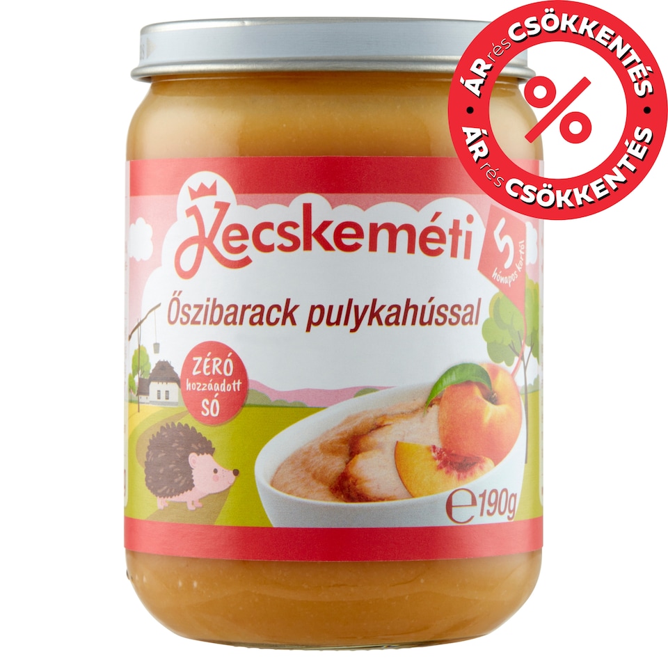 Kecskeméti őszibarack pulykahússal bébiétel 5 hónapos kortól 190 g