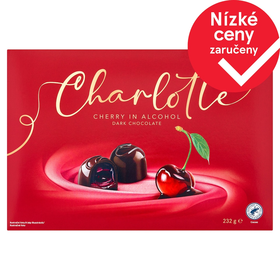Charlotte Čokoládové bonbóny formované plněné višněmi v alkoholu 232g